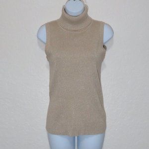 Raisey* Women's Short Sleeve Cowl Neck Straight Hem Ribbed Metallic Blouse~Large